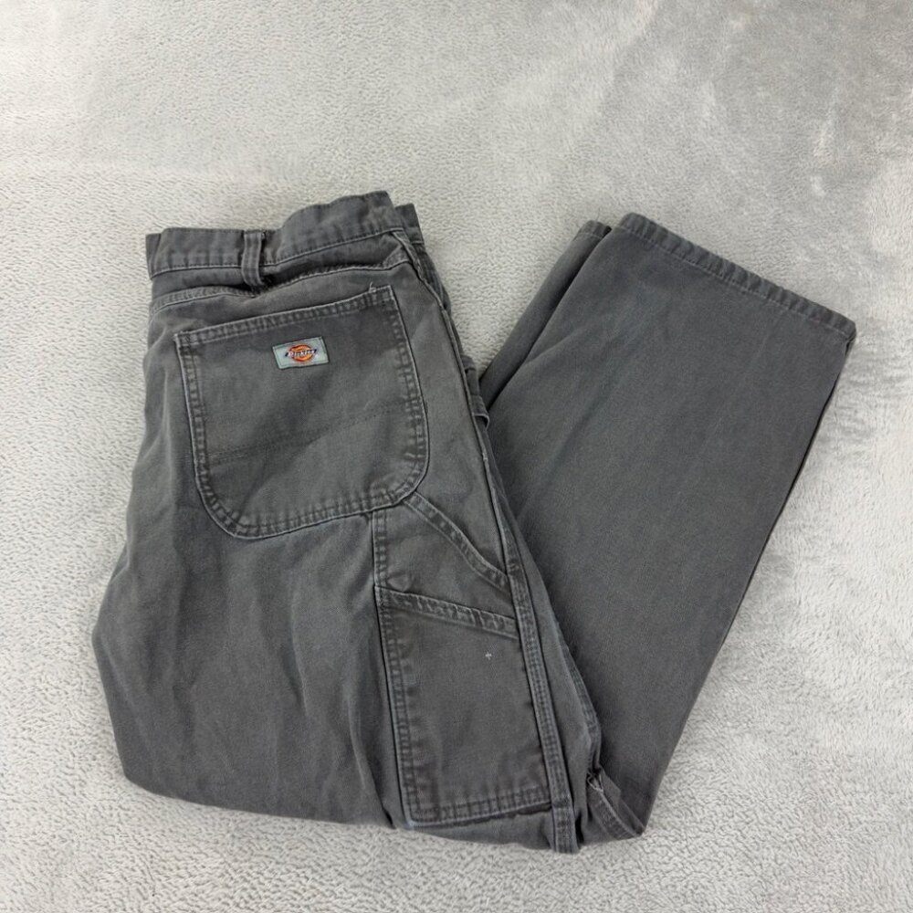 Dickies Grey Cargo Carpenter Pants Straight Leg Men’s Size 36 x 30 US